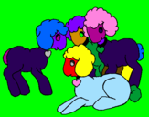 Coloring page Lambs painted bypenguin