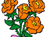 Coloring page Bunch of roses painted byElla