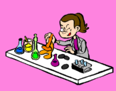 Coloring page Lab technician painted byLetícia