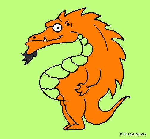 Coloring page Potbellied dragon painted byamramr