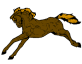 Coloring page Horse running painted byariel