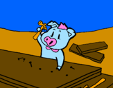 Coloring page Three little pigs 3 painted byapo