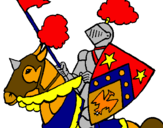 Coloring page Knight on horseback painted byjuacya