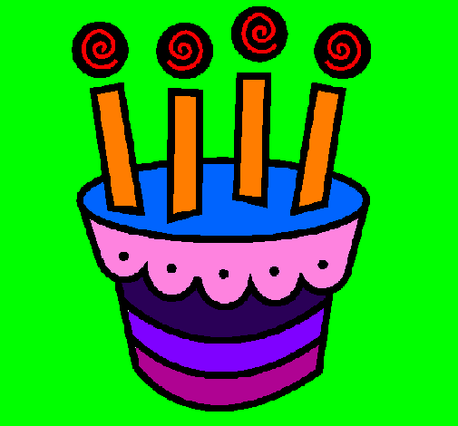 Coloring page Cake with candles painted byfiona