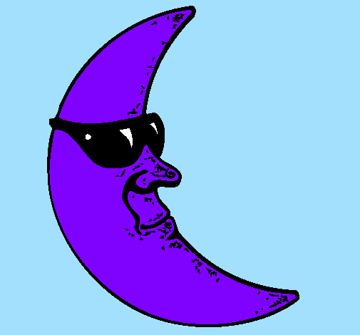 Moon with sunglasses