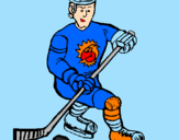 Coloring page Ice hockey player painted byales