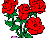 Coloring page Bunch of roses painted bylogan landen