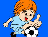 Coloring page Boy playing football painted bysimão