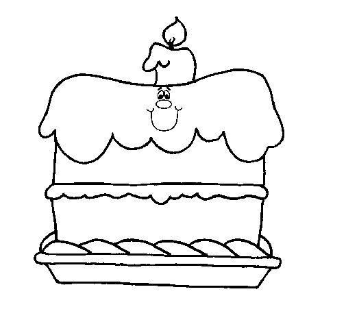 Coloring page Birthday cake painted byBrithday Cake 4