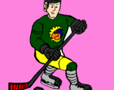 Coloring page Ice hockey player painted bycolby