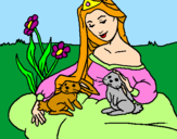 Coloring page Princess of the forest painted byHector