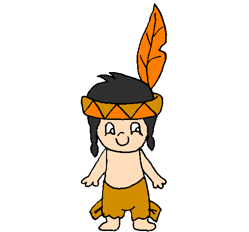 Coloring page Little Indian painted bylogan  clark