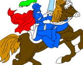 Coloring page Knight on horseback painted bybeto