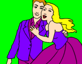 Coloring page The bride and groom painted byAriana$
