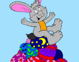 Coloring page Easter bunny painted bymorgan