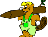 Coloring page Beaver at work painted byBever