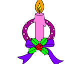 Coloring page Christmas candle III painted bybeth