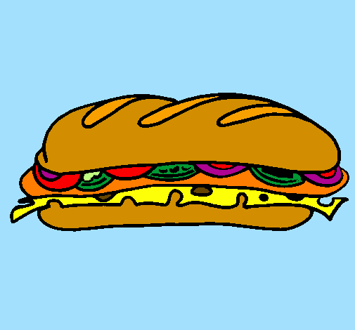 Coloring page Vegetable sandwich painted byDenise