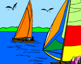 Coloring page Sails at high sea painted bystefano