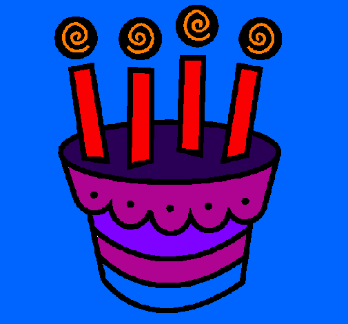 Coloring page Cake with candles painted byfederico