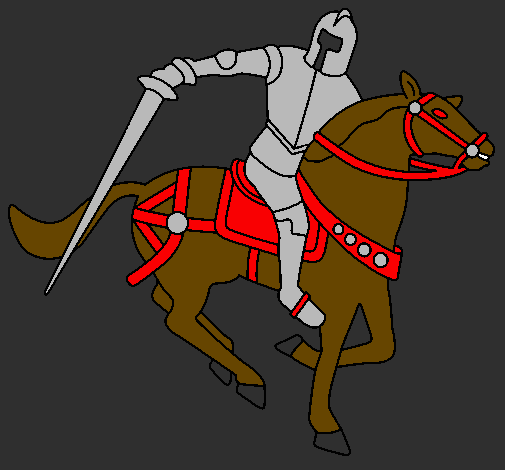 Coloring page Knight on horseback IV painted byaiden