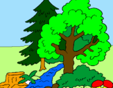 Coloring page Forest painted bylucky gal