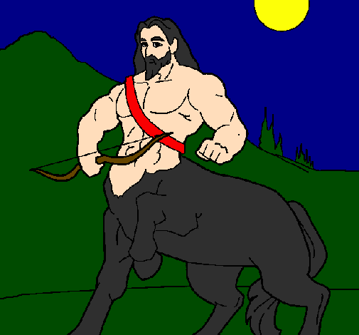 Coloring page Centaur with bow painted byaiden