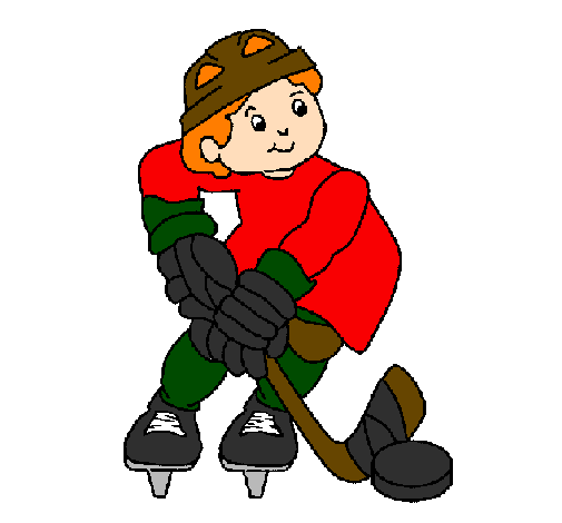 Coloring page Little boy playing hockey painted bykristina