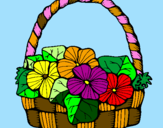 Coloring page Basket of flowers 6 painted bylucky gal