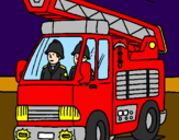Coloring page Fire engine painted byStan Marshall