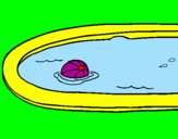 Coloring page Ball in a swimming pool painted byadrianoco