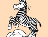 Coloring page Zebra jumping over rocks painted byjhf