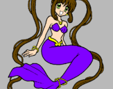 Coloring page Mermaid with pearls painted bypurple07