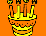 Coloring page Cake with candles painted byivanna@