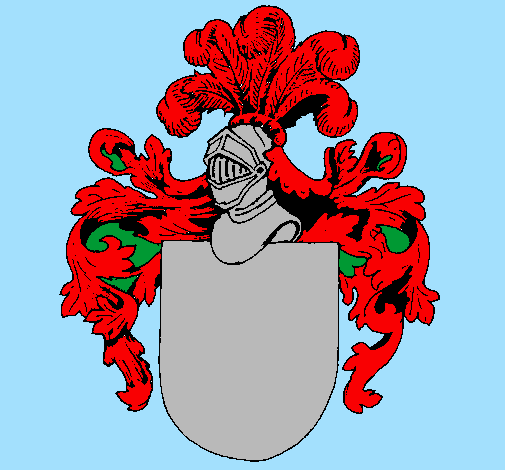 Shield with weapons and helmet
