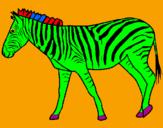 Coloring page Zebra painted byIts Steven the bearr[: 