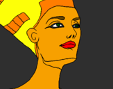 Coloring page Bust of Nefertiti painted byKayla