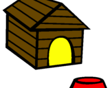 Coloring page Dog house painted byevie