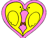 Coloring page Birds in love painted bynayelis
