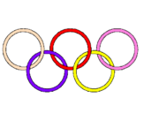 Coloring page Olympic rings painted byrace car