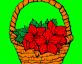 Coloring page Basket of flowers 2 painted byMARTA
