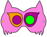 Coloring page Raccoon mask painted bya
