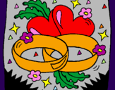 Coloring page Wedding rings painted byKay