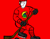 Coloring page Ice hockey player painted byindian