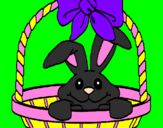 Coloring page Bunny in basket painted bysydney miller