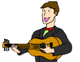 Coloring page Classical guitarist painted bylexi