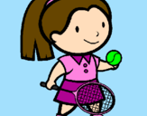 Coloring page Female tennis player painted byStephanie