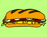Coloring page Vegetable sandwich painted byluci
