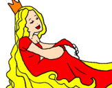 Coloring page Relaxed princess painted byshaila