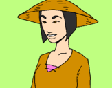 Coloring page Chinese woman painted bySummer